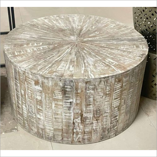 Round Wooden Coffee Table - Solid Wood, Elegant Round Design | Premium Indoor Furniture for Home Use