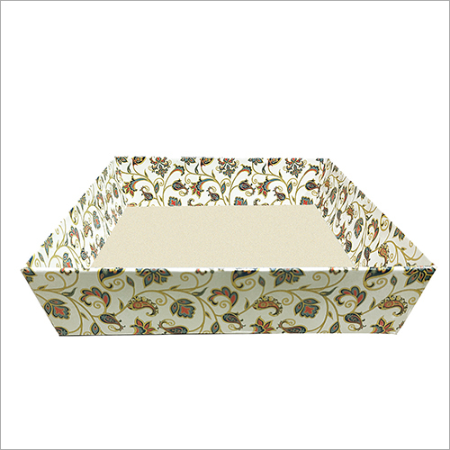9x9x2 Gift Hamper Basket - Laminated Material Rectangular Shape White Color Designed for Elegant Gifting Solutions