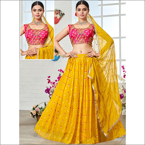 Indian Georgette Lehenga And Choli Set