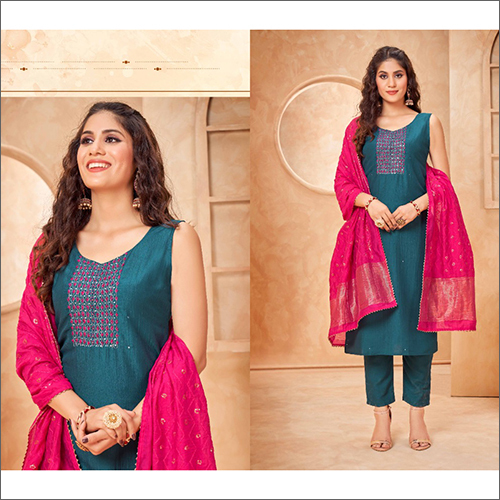 Modern Ladies Pant Suit - Cotton Printed, Washable Design for Effortless Style