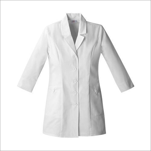 Doctor Coat - Cotton Fabric, Medium Sleeve Style, Ivory White | Standard Collar, Buttoned Front, Unisex Design, 2 Waist Pockets