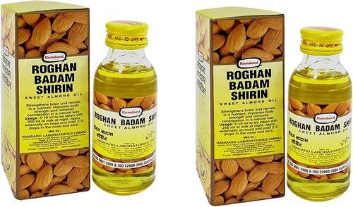 Hamdard Roghan Badam Shirin Sweet Almond Oil Yello 100 ml Pack of 2