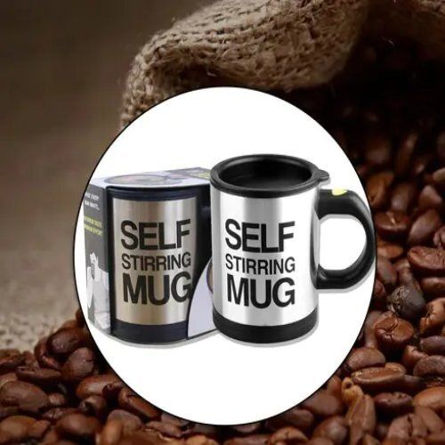 Self Stirring Coffee Mug, 8 oz Stainless Steel Automatic Self Mixing & Spinning Cup