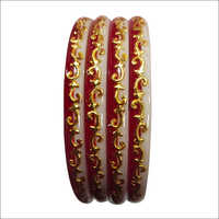 Party Wear Acrylic Bangles - Acrylic, Plastic | Gold Plated, Red & White Color, Smooth Edge, Glossy Look, Lightweight, Scratch-proof, Modern Style