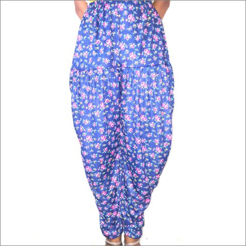 BKind Blue Cotton Printed Dhoti Pants for Women - BKind - 2833091