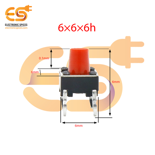 Red color tactile momentary push button switches