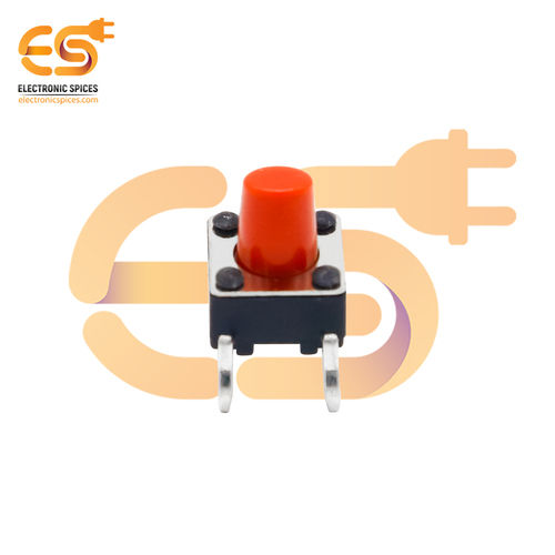 6 X 6 X 5mm Red Color Tactile Momentary Push Buttons Switches