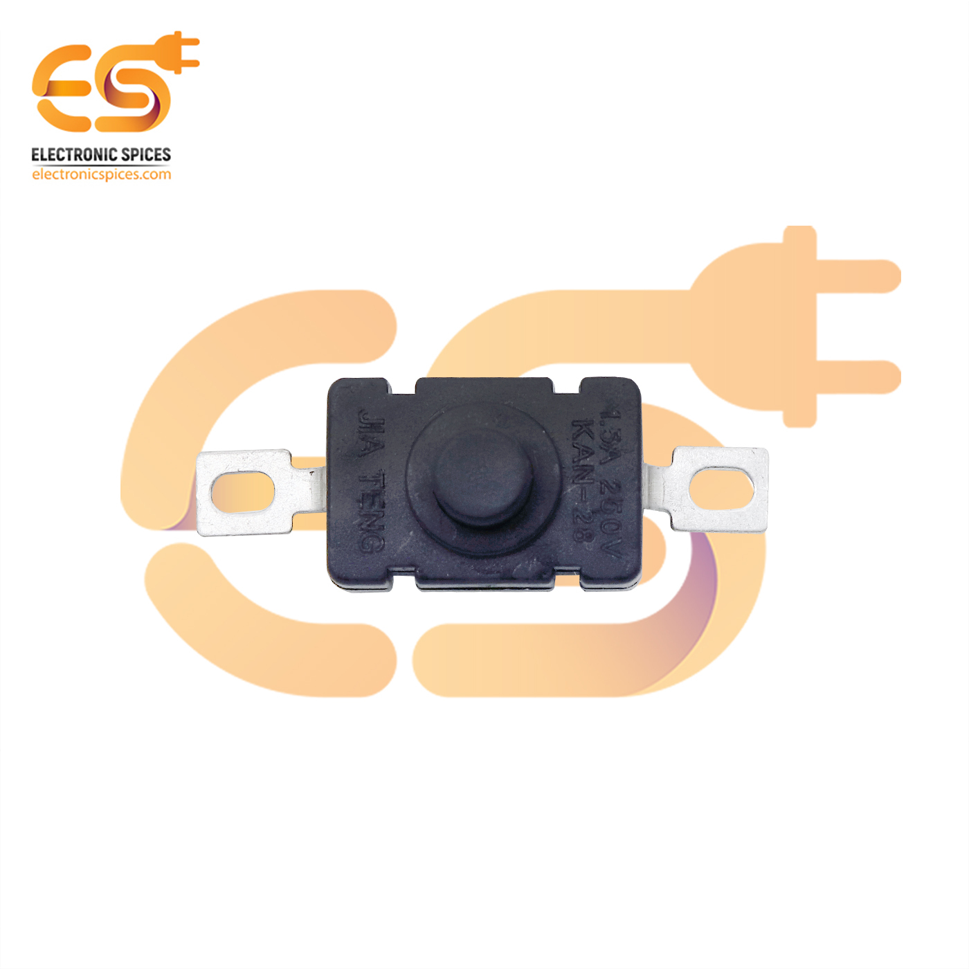Black color KAN-28 8mm metal plate 1A 30V SPST self locking tactile switch