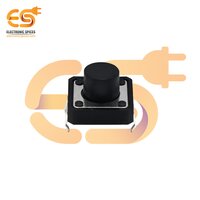 12 x 12 x 7mm Black color tactile momentary push button switch