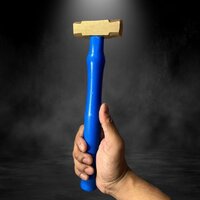 Brass Hammer With Fiber Handle - Brass, 30x10x30 Cm, Light Golden, 22mm Size | Non-sparking, Non-ferromagnetic, General Purpose Machining Tool