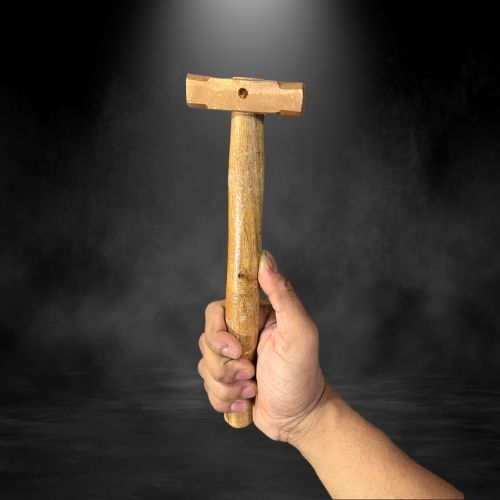 Dark Bronze Copper Hammer With Wooden Handle