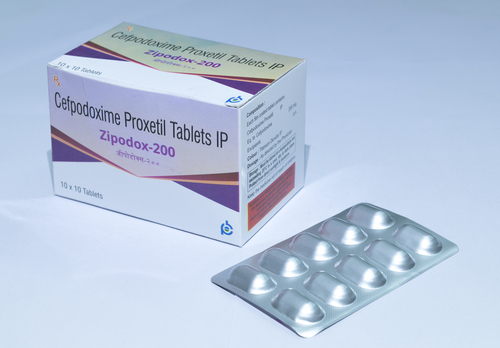ZIPODOX-200 TAB - Cefpodoxime 200mg, Antibacterial Action, Easy to Use, Quick Relief, Wide Spectrum | GMP Certified, Blister Pack, Room Temperature Storage