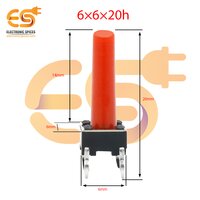 6 x 6 x 20mm Red color tactile momentary push button switches