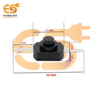 Black Color 1208yd 8mm Metal Plate Spst Self-locking Tactile Switch - 1a 30v, Durable & Moisture Resistant, Long-lasting Reliable Performance, Pack Of 5