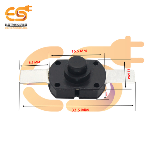 Black color 1612YD 9mm metal plate 1A 30V SPST self locking tactile switch
