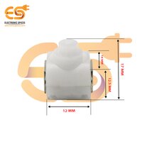 White Color 12mm Length Round Shape 1a 30v Spst Self Locking Tactile Switch - Plastic, 5 Pack | Durable, Moisture Resistant, Reliable Design