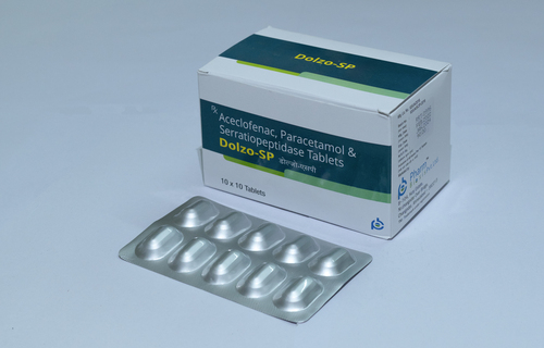 DOLZO-SP TAB - 100mg Aceclofenac + 325mg Paracetamol + 15mg Serratiopeptidase , Effective Formula, Fast Acting, Inflammation Reduction, Pain Relief
