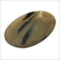 Brown Oval Shape Handcrafted Natural Buffalo Horn Tray
