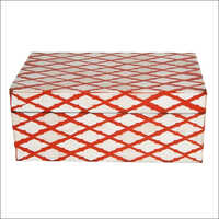 White-red Designer Handmade Bone Inlay Box