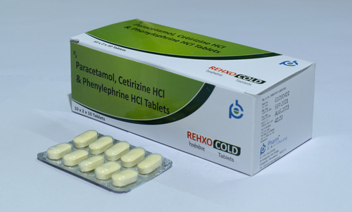 RAHXOCOLD - 500 MG Paracetamol, 10 MG Phenylephrine, 5 MG Cetrizine | Alleviates Pain, Combats Cold, Fast Relief, Reduces Fever, Blister Pack of 10 Tablets