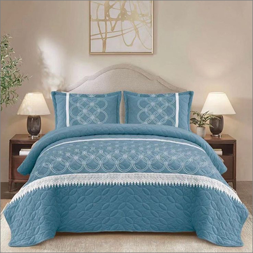 Sky Blue Cotton Bedcover