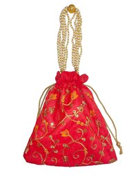 Embellished Silk Potli Bag Silk Potli Purse Bag