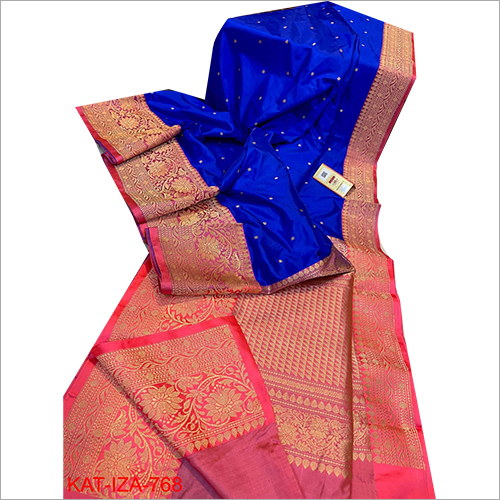 Blue-Pink (Different Color & Designs Available) Ladies Pure Banarasi Katan Sarees