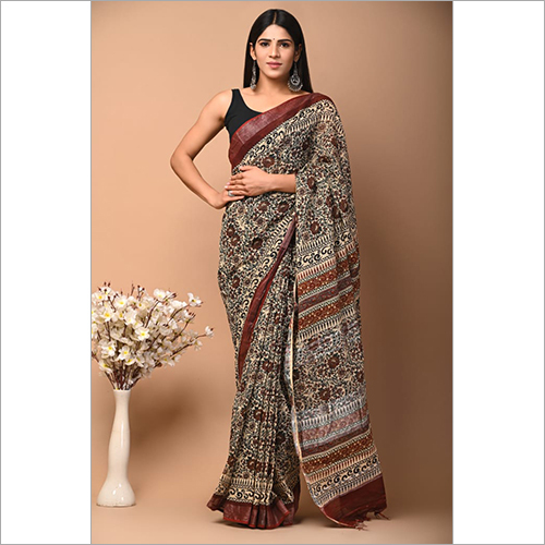 Cotton Ladies Designer Hand Block Printed Sarees
