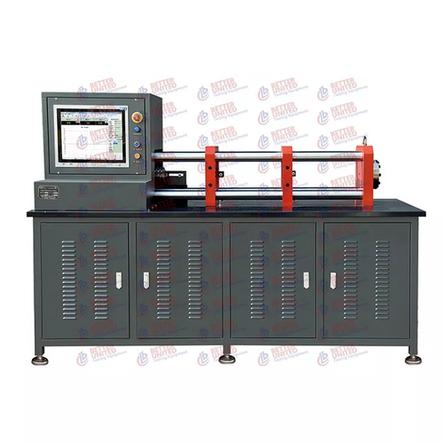 Computer controlled steel strand tensile stress relaxation testing machine