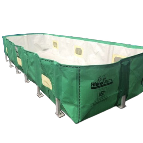 Vermi Bed - HDPE Material UV Stabilized 6 Net Windows 14 Bamboo Pockets Green Color High Quality 10 Years Lifespan