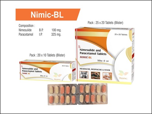 Nimesulide + Paracetamol - Pain Relief Tablets | 60 Boxes, Generic Medicine for Headache, Muscle Pain, and Arthritis