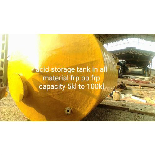 FRP Curve Storage Tank - 25000 Liter/Day Capacity, Yellow Color for Chemicals and Oils Applications