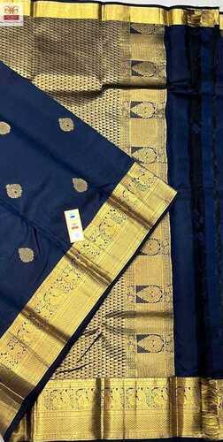 new gold and copper jarie bridal wear silk saree