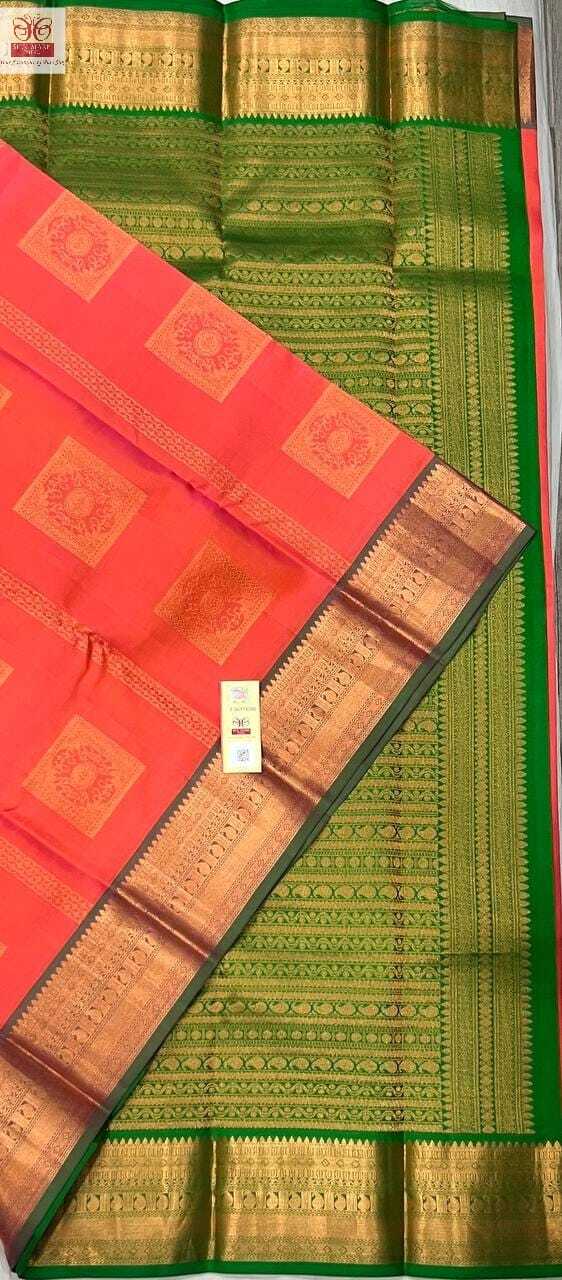 new gold and copper jarie bridal wear silk saree