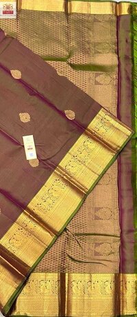 new gold and copper jarie bridal wear silk saree