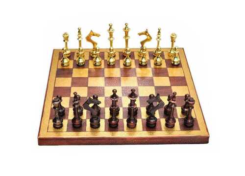 Roman Brass Chess Set with a royal design