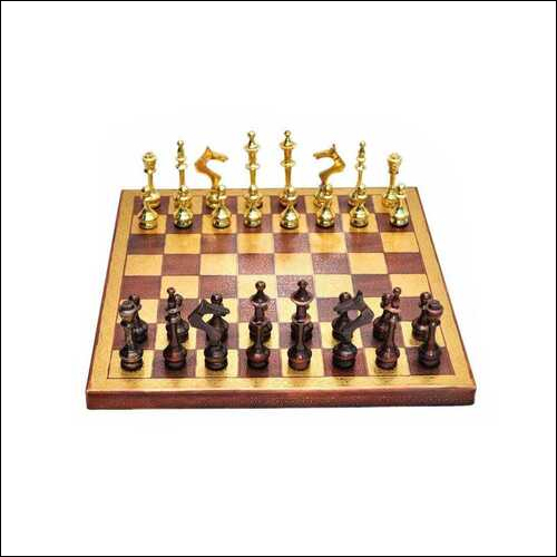 Multicolour Roman Brass Chess Set With A Royal Design