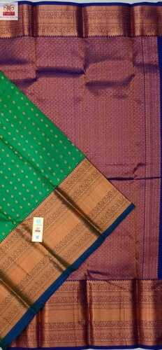 pure kanjivaram soft silk copper and gold jarie silk saree