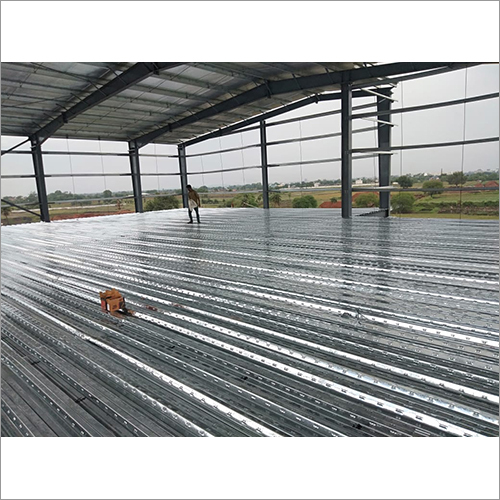 PEB Factory Shed - Steel Mezzanine Structure, Grey Color for Plant and Warehouse Use