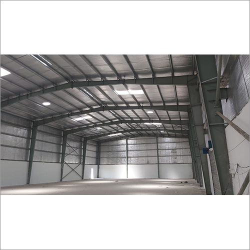 MS Pre Engineering Shed - Steel Structure , Grey Color for Plant and Warehouse Use, Rust-Resistant Design for Enduring Durability