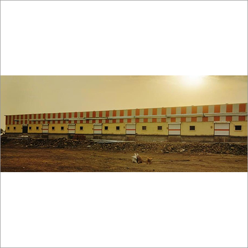 Yellow-White Industrial Prefabricated Factory Shed