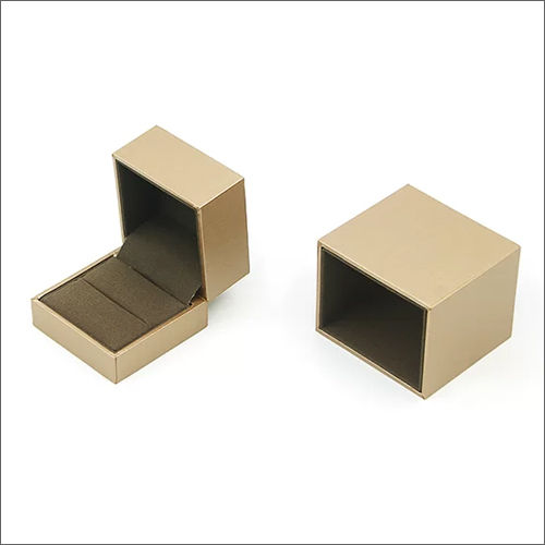 "Gold brick" Luxury plastic Jewelry Ring Box with Matching Sleeve
