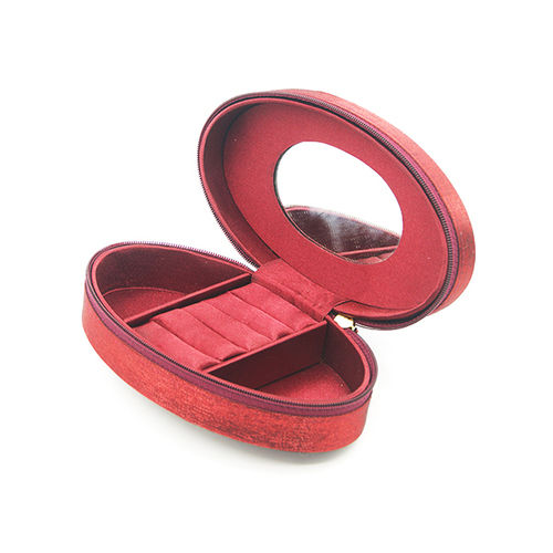 Olive Shaped Jewelry Case With Mirror Cometic Box Design: Customized