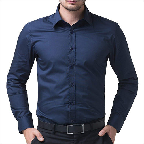 Navy Blue Men Regular Fit Shirt