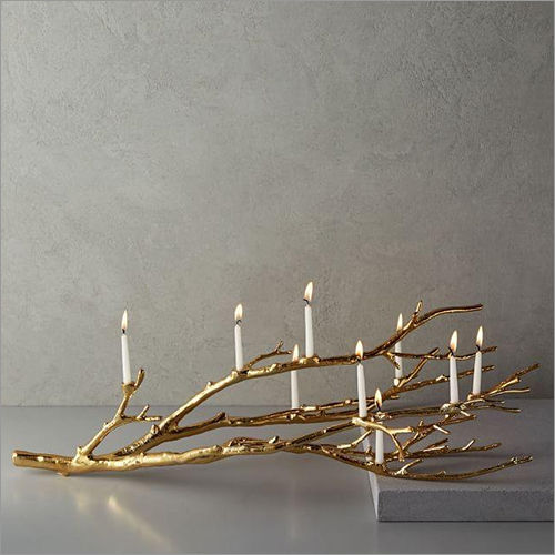 Gold Dry Branches With Candle Holders