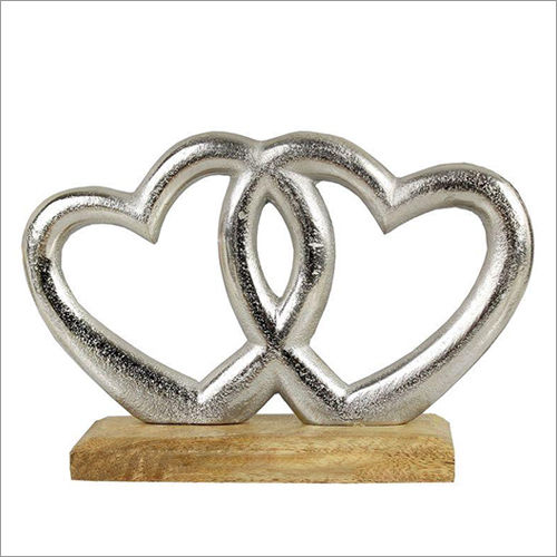 Silver Table Decor Dual Heart