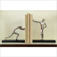 Human Efforts Bookend - Durable Silver Design | Urban Home Furniture, No Assembly Required, Non-foldable, Sleek Aesthetic