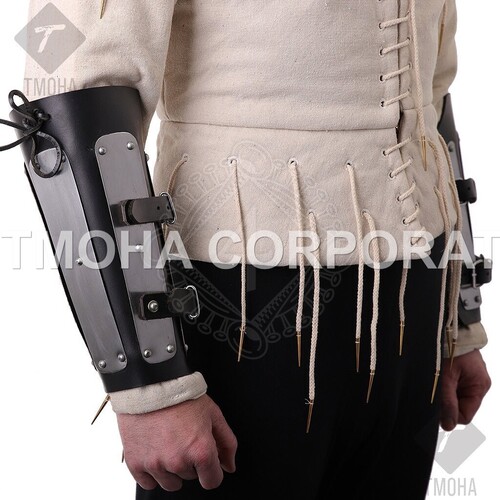 Leather and Steel Splinted Bracers OA0066