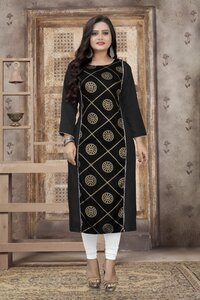 rayon kurti with gold