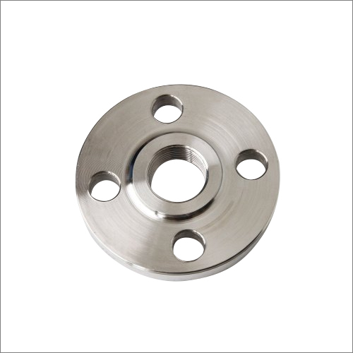10mm 202 Stainless Steel Threaded Flange - Round Polished Silver 4 Holes | High Purity Multiple Configurations Available